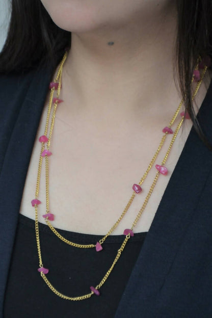 Pink gravel necklace