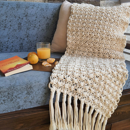 Macrame Handcrafted Sofa Throw