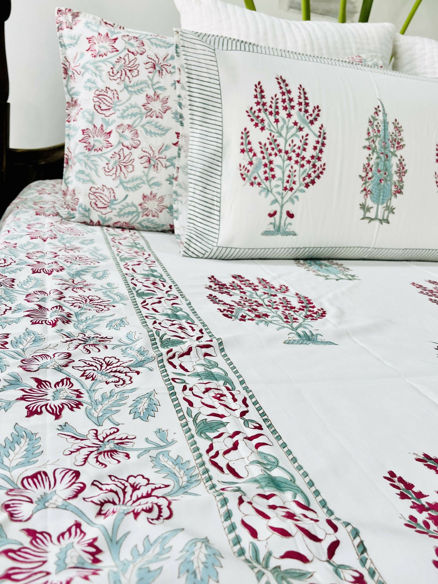 Panchi Block Printed Cotton Bedsheet