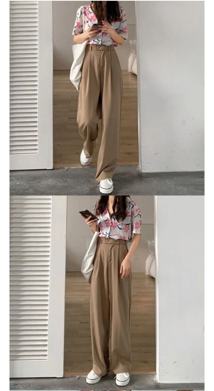 Porter Pleated Straight Pants | Korean outfit street styles, Korean casual  outfits, Casual style outfits