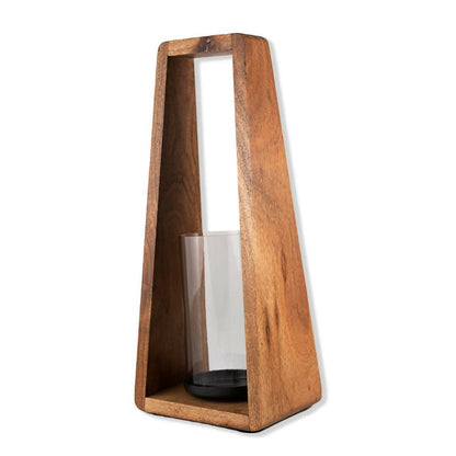 Wooden Lantern with Glass