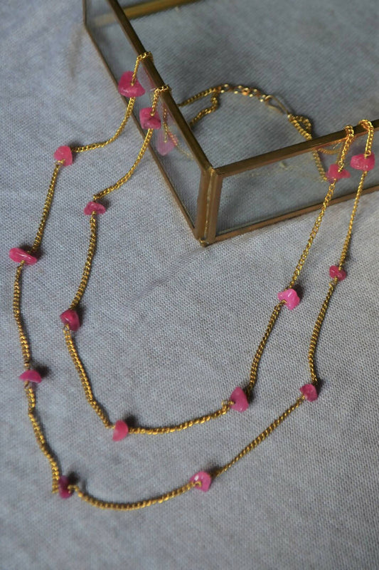 Pink gravel necklace