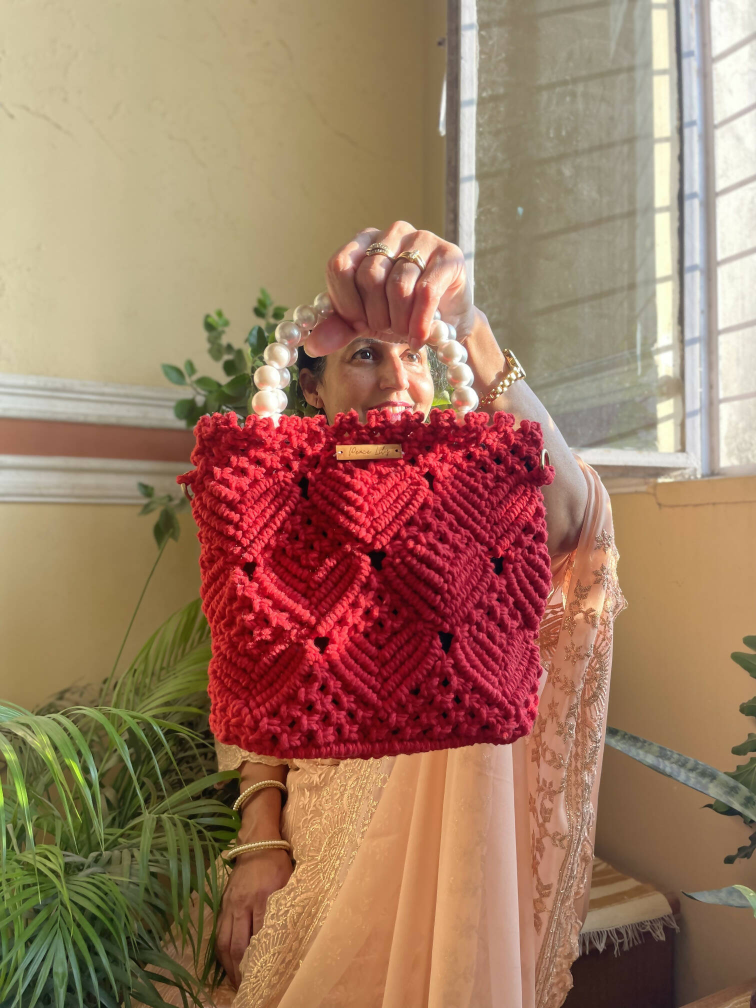 ALIF CRAFT Women's Macrame Purse Pattern - Boho Handbag Macrame, Handmade  macrame shoulder bag - Boho chic macrame shopping bag - Gift for her