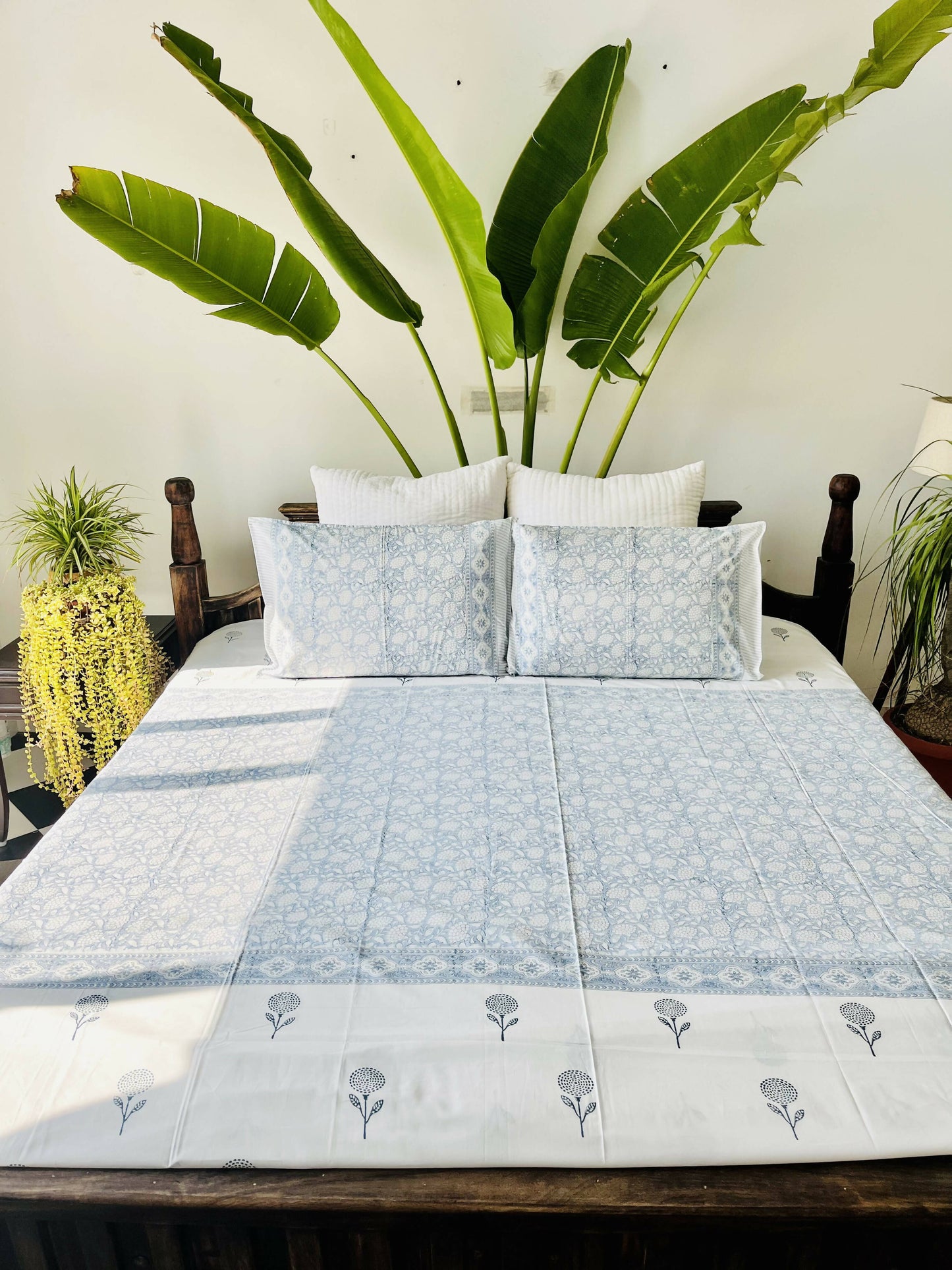 Aasma Hand Block Printed Cotton Bedding Set