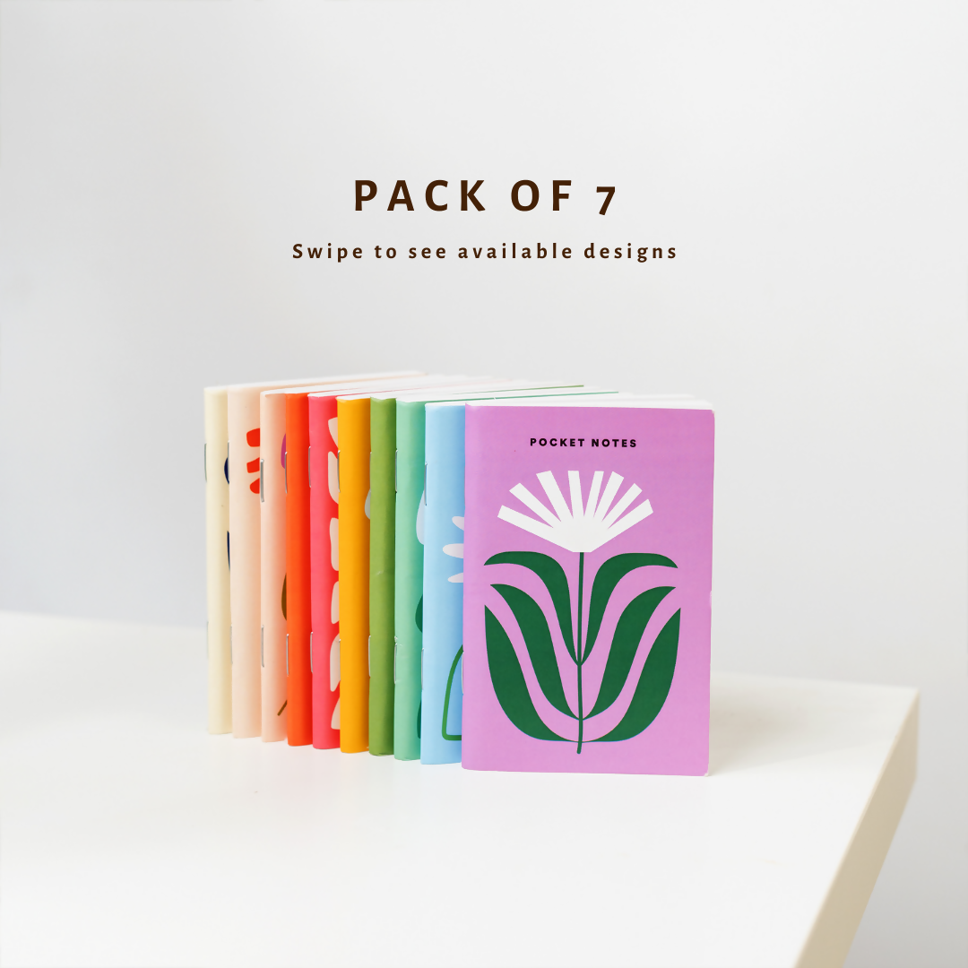 The Piko Shop -Floral Pocket Notebooks Pack of 7