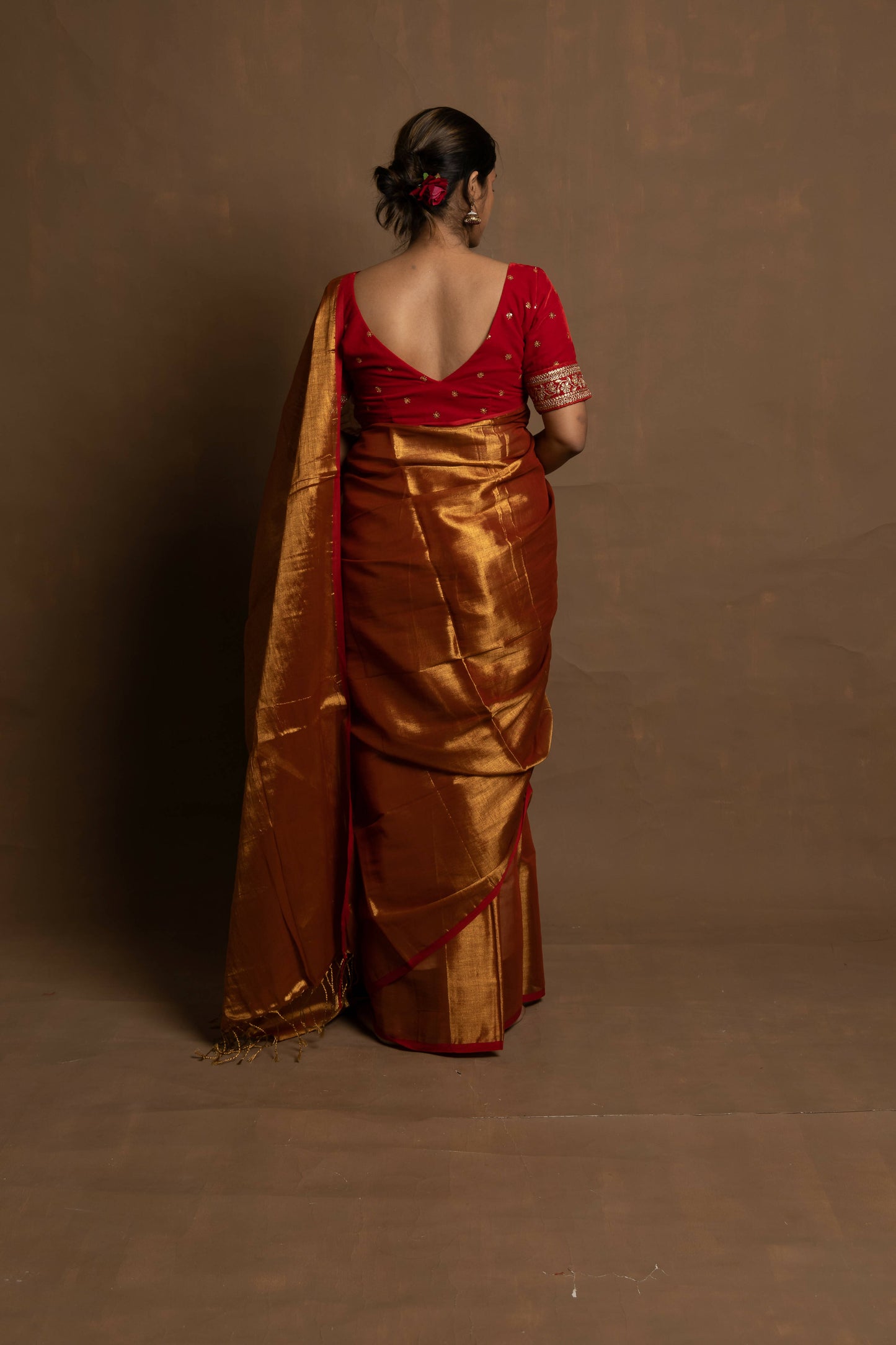 Tripataka Gold Tissue Saree