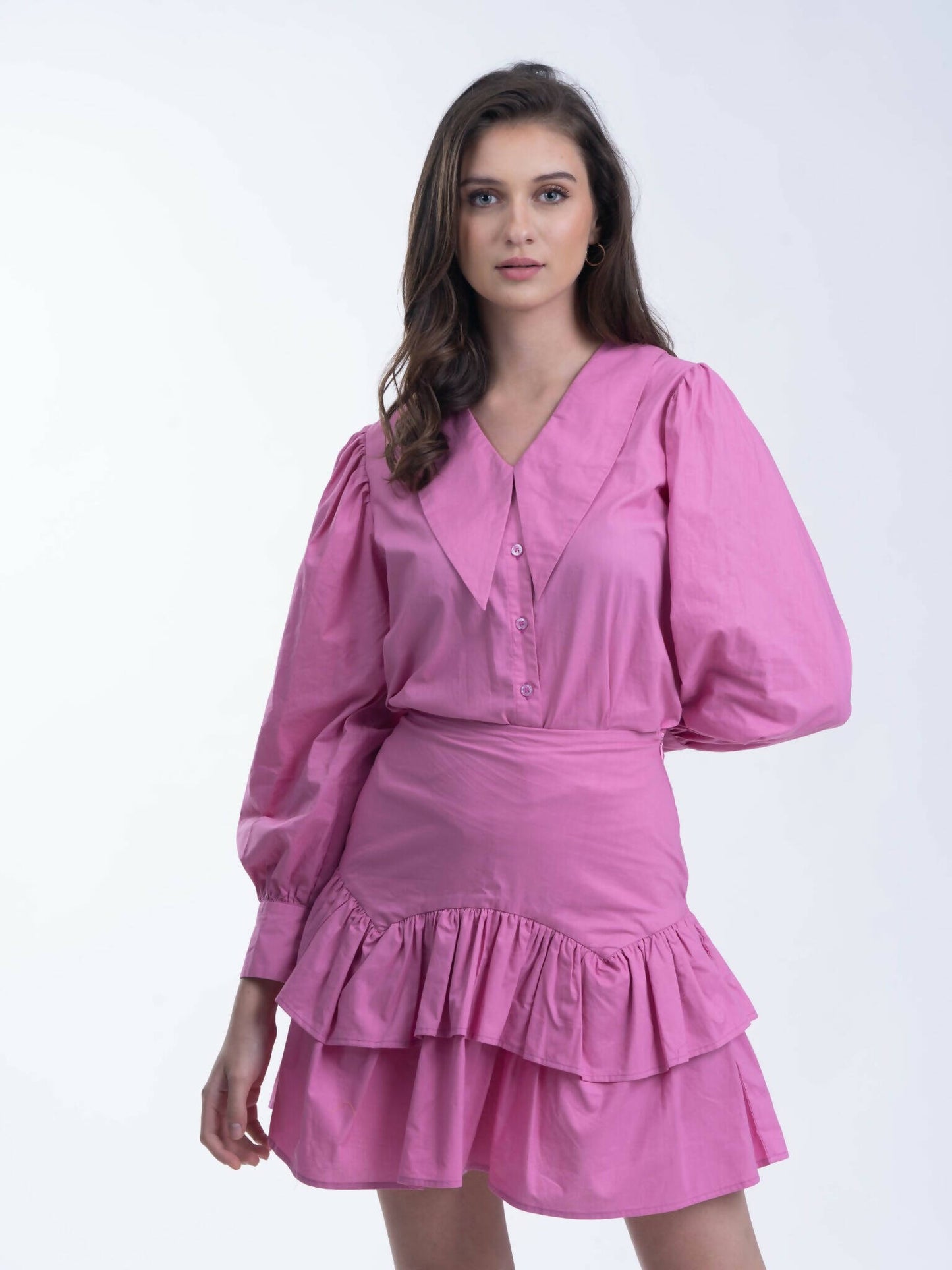 Blush – Shirt With Frilled Skirt Coord Set