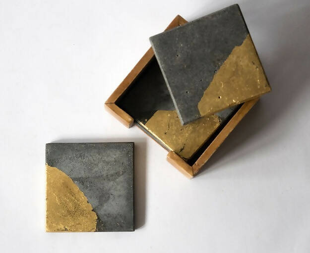 Concrete Coaster - Gold Foil