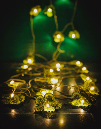 LED String Lights Green Five Petal