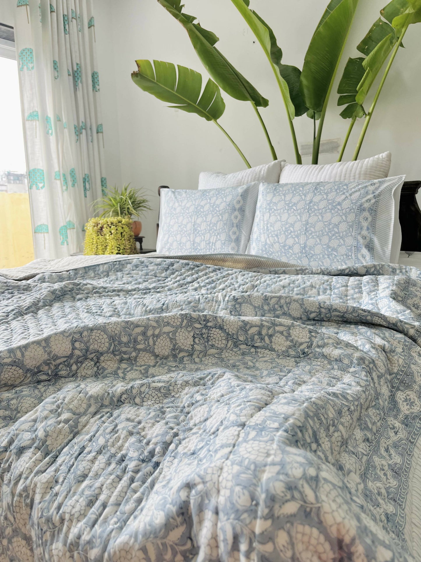 Aasma Hand Block Printed Cotton Bedding Set