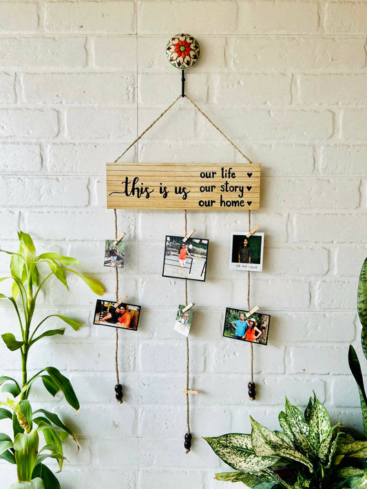 "This Is Us" Photo Hanger With Ceramic Hook