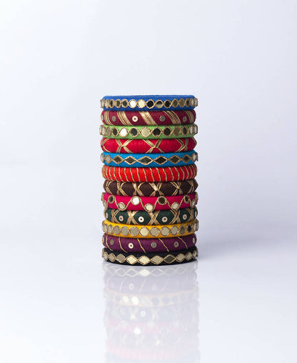 Aarshi Multicolor Gotapatti Bangle Set