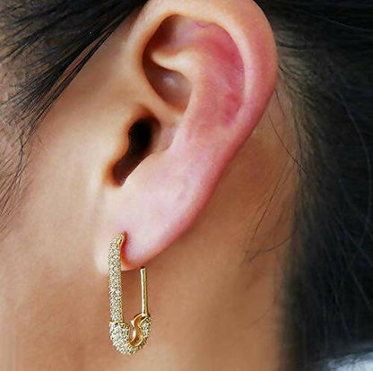 Glam Safety Pin Earrings