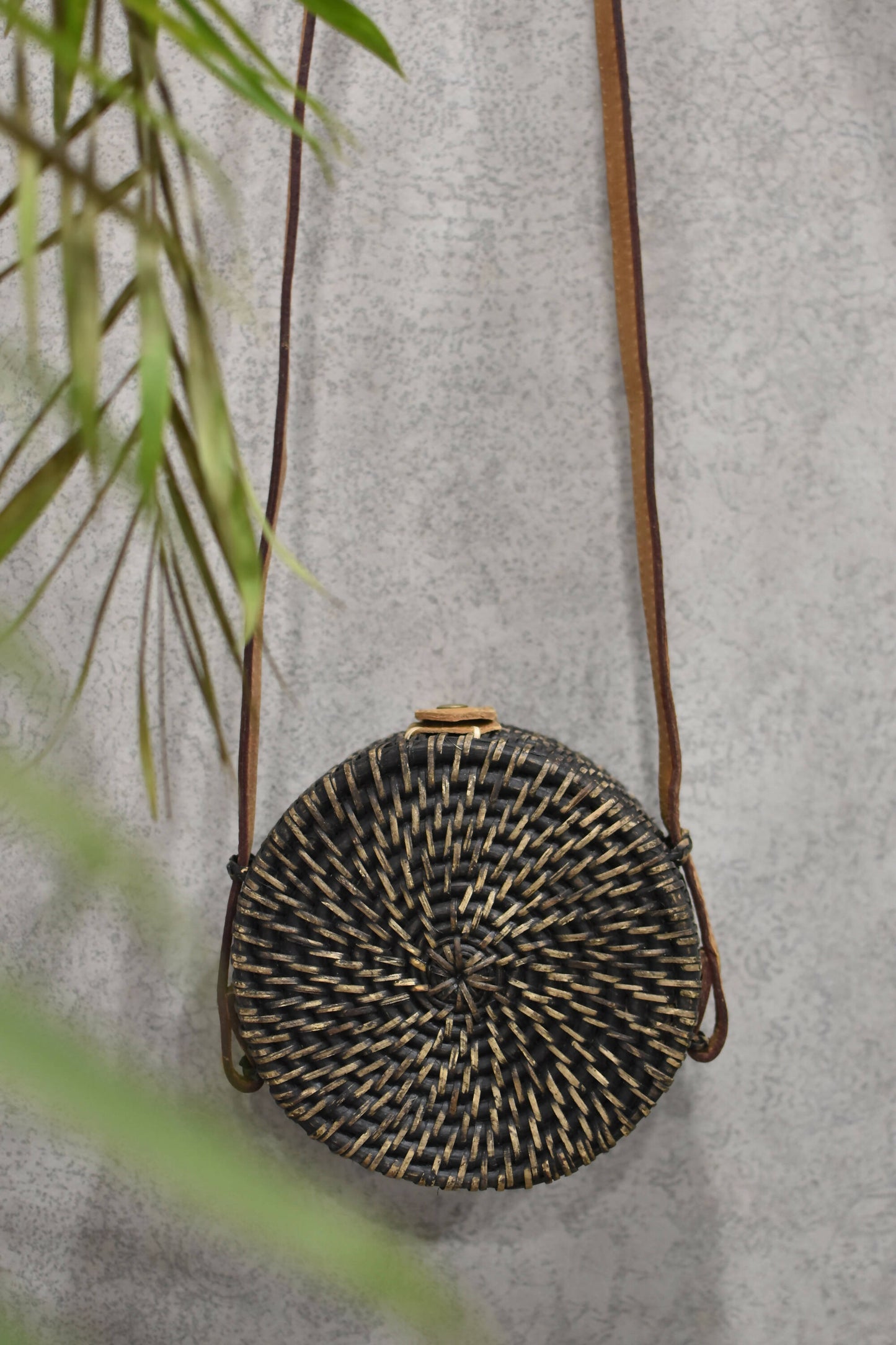 Charcoal Cane Sling Bag