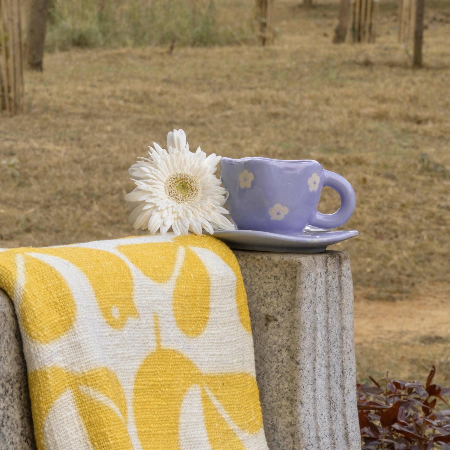 Daisy Cup Saucer - Blue