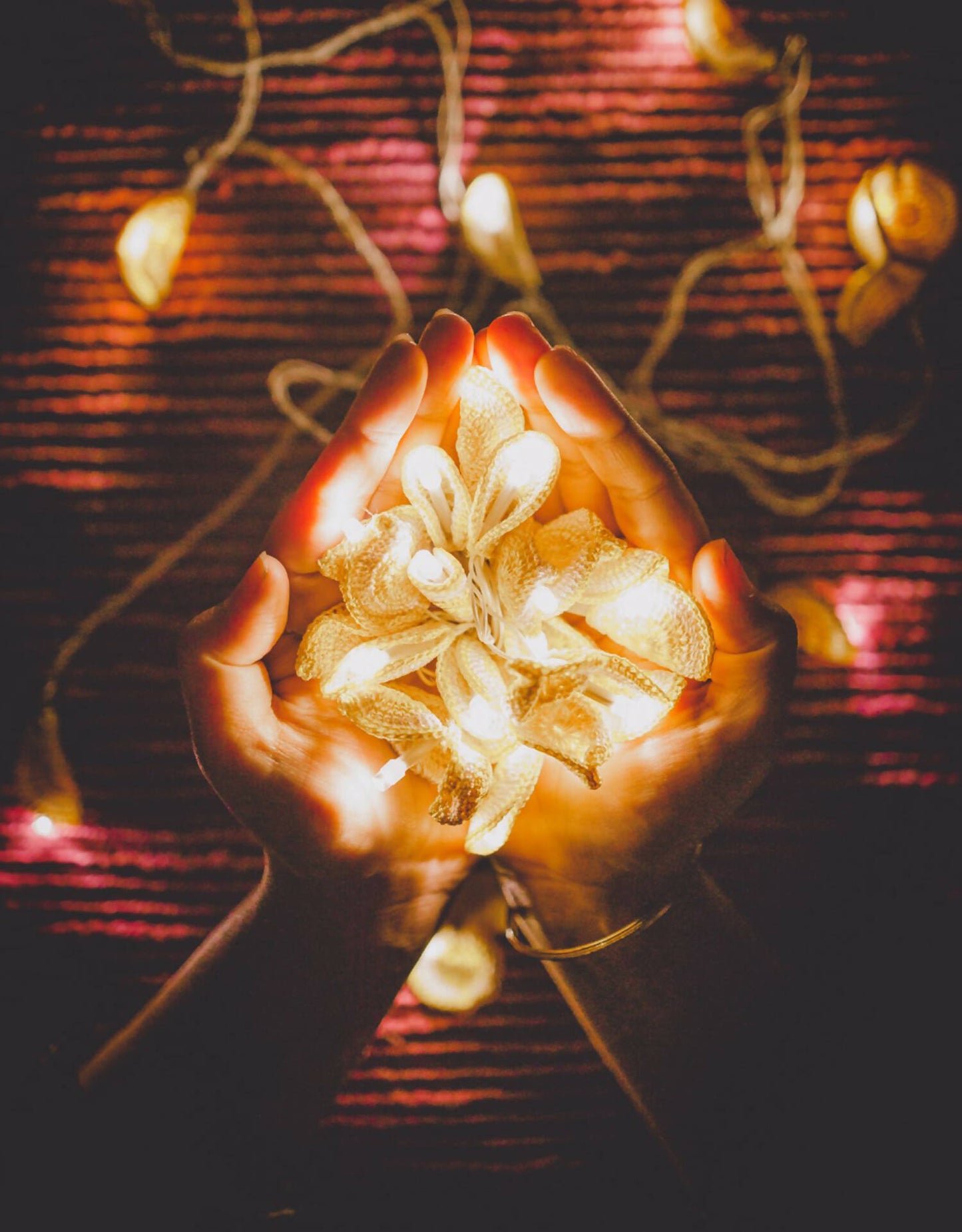 LED String Lights Yellow Lily Bougainvillea