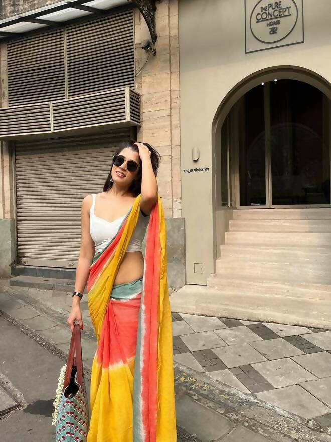 Yellow Tie & Dye Saree