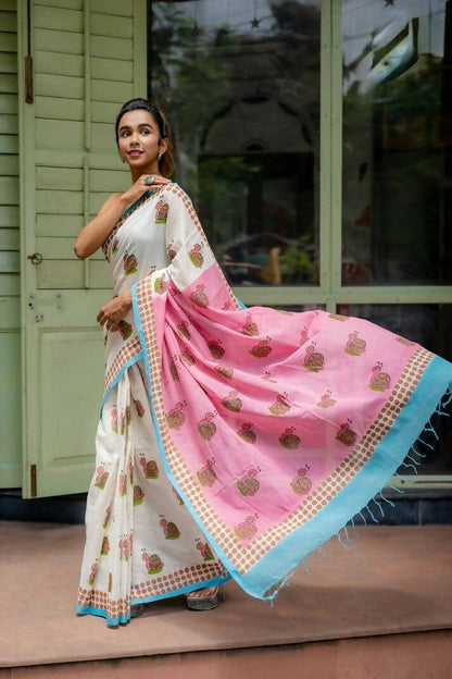 Snail Cotton Printed Saree