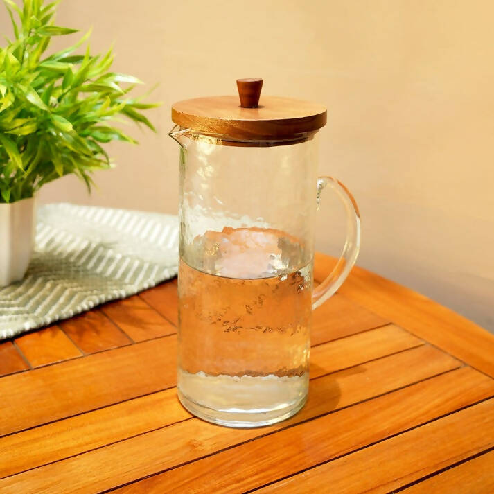 Hammered Glass Jug with Lid