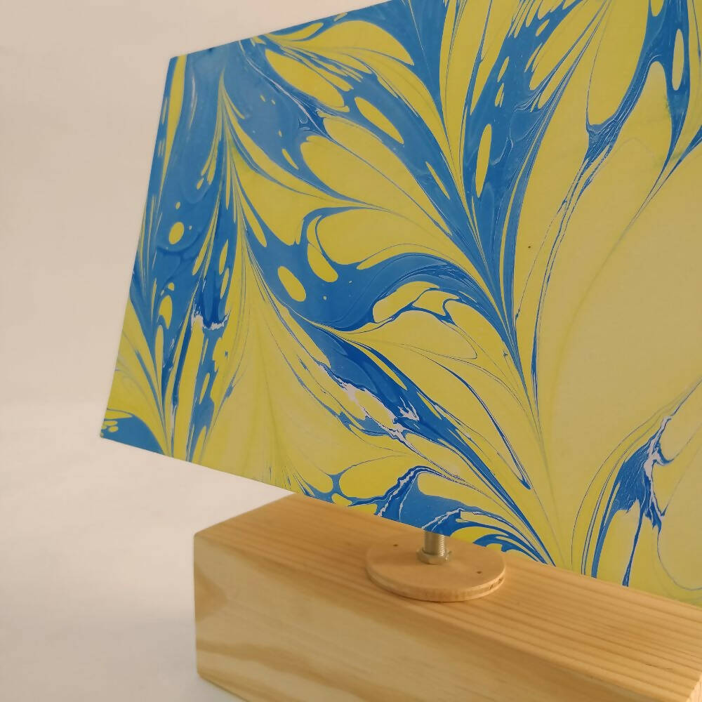 Modern Table Lamp - Marbling | Blue and Yellow