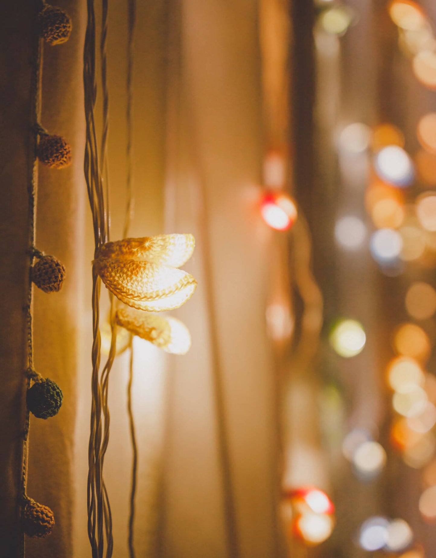 LED String Lights Yellow Lily Bougainvillea