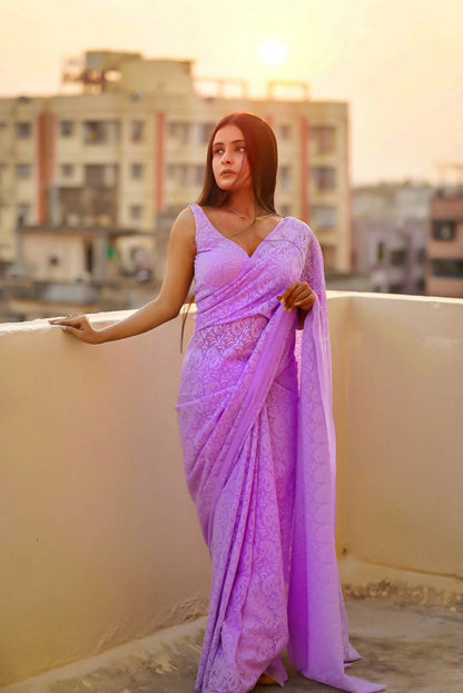 Lilac Saree