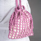 Pink Jaali crochet Potli