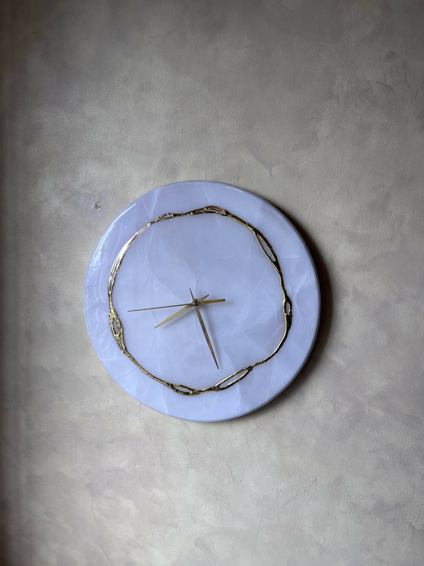 White Marble Halo Clock