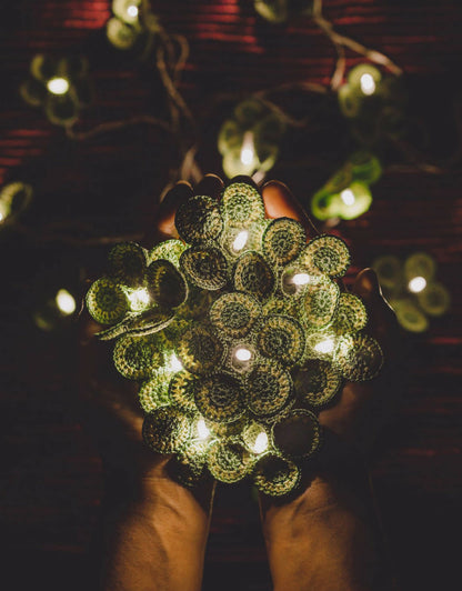 LED String Lights Green Five Petal