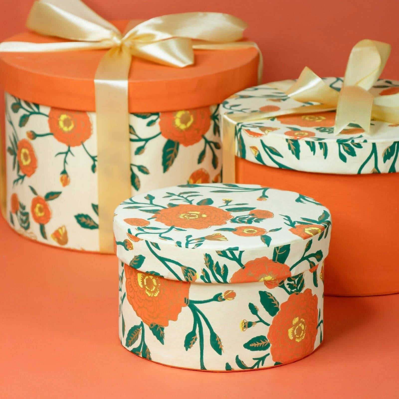 Genda Phool Round Gift Boxes – Lime Yellow- Tangerine (Set Of 3) – Local  Nation