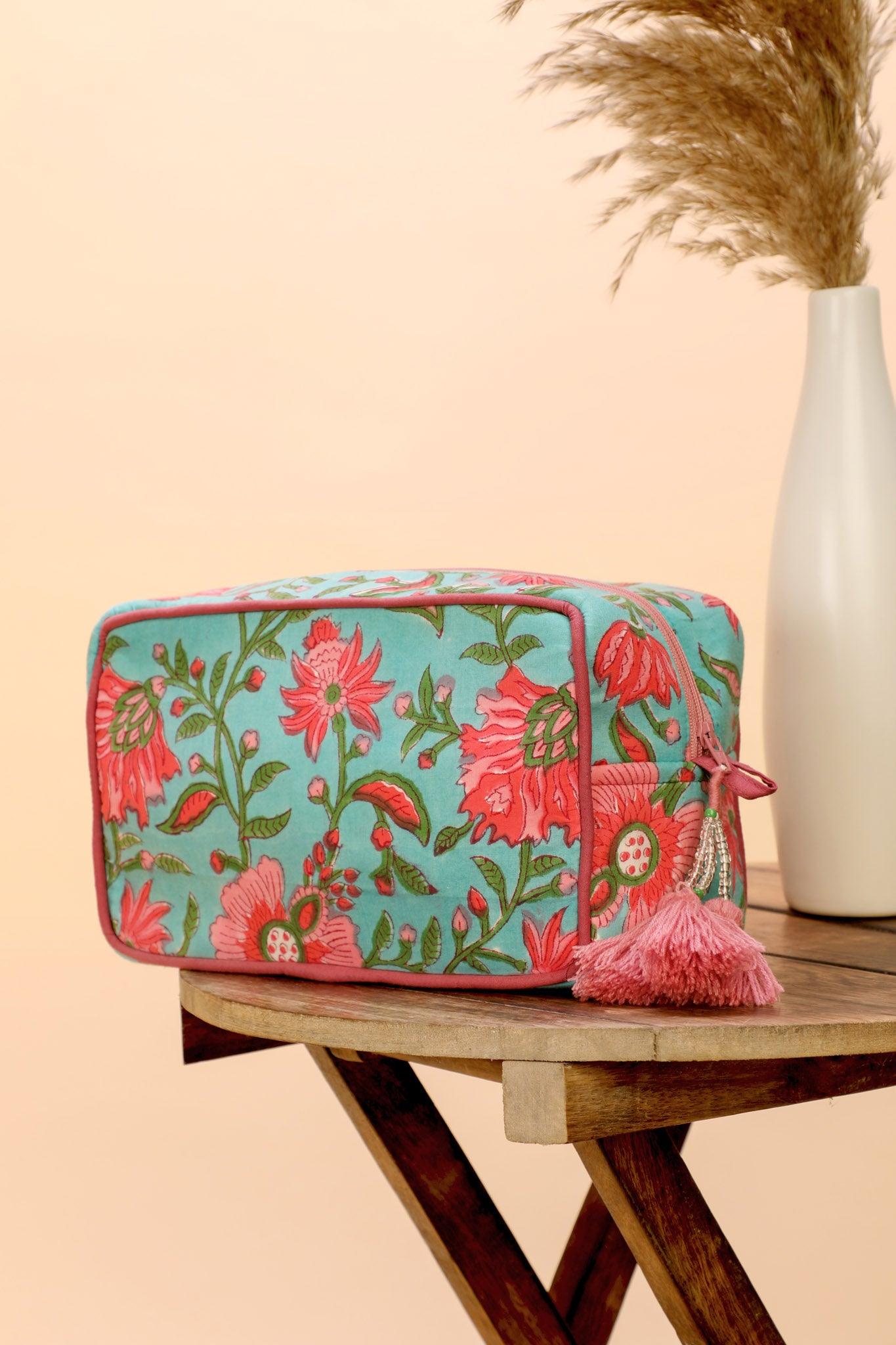 Roze Pouch - Block Printed