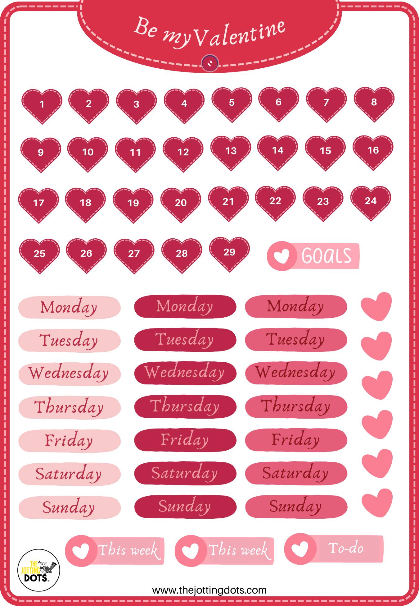 Be my Valentine Sticker Sheets