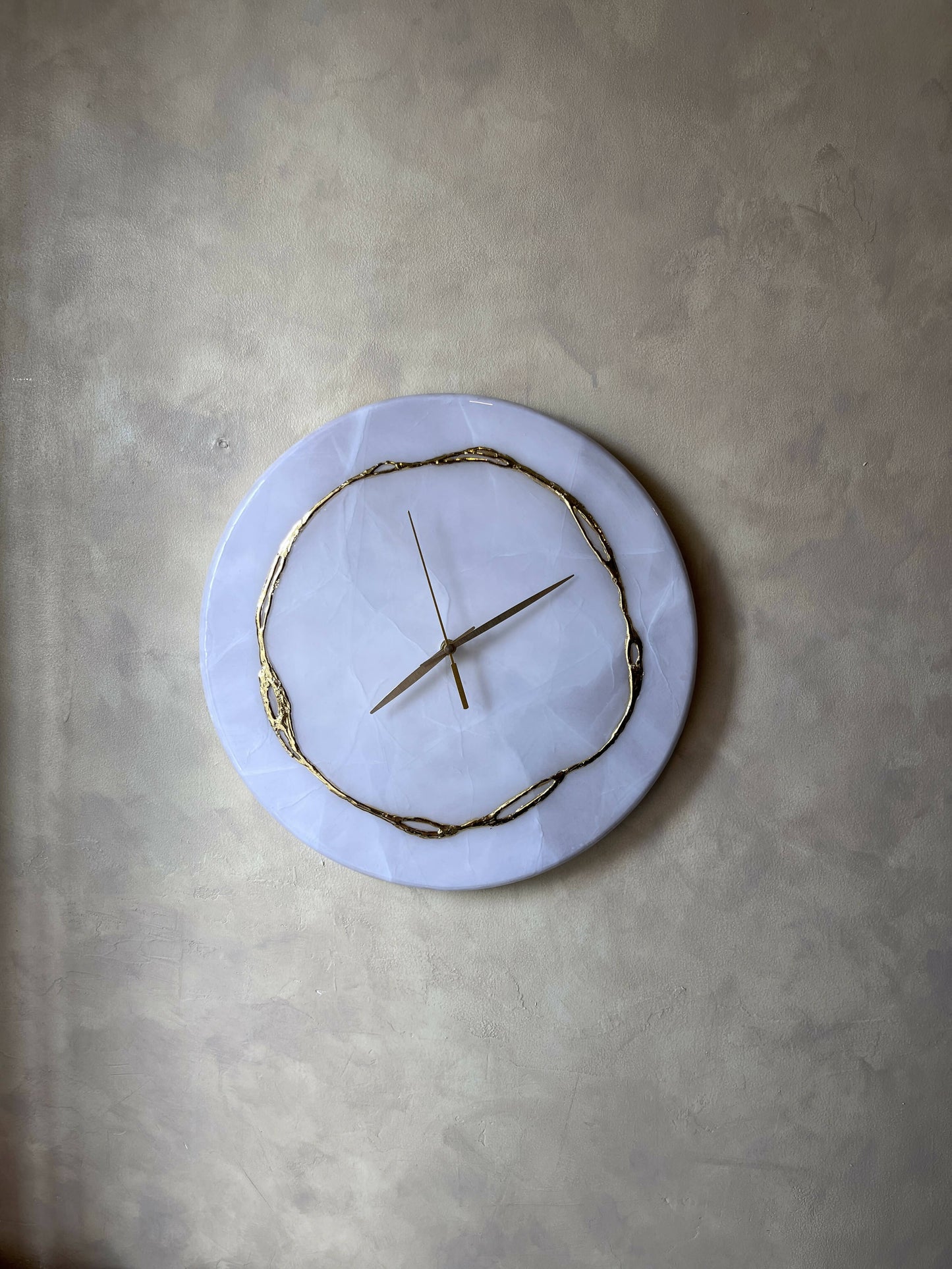 White Marble Halo Clock