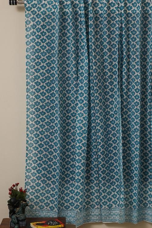 Ambar Handblock Printed Voile Cotton Curtain