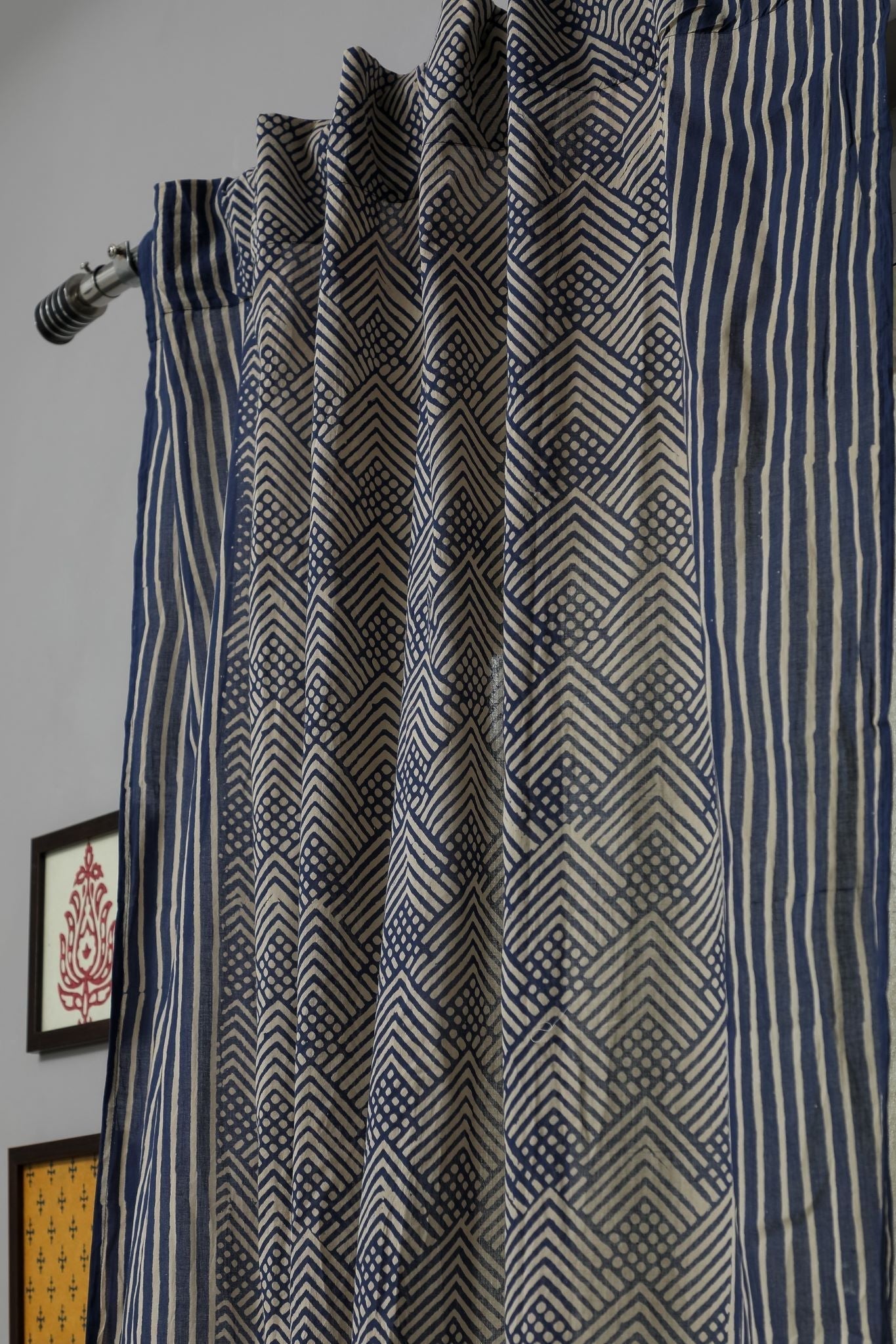 Aster Handblock Printed Cotton Door Curtain