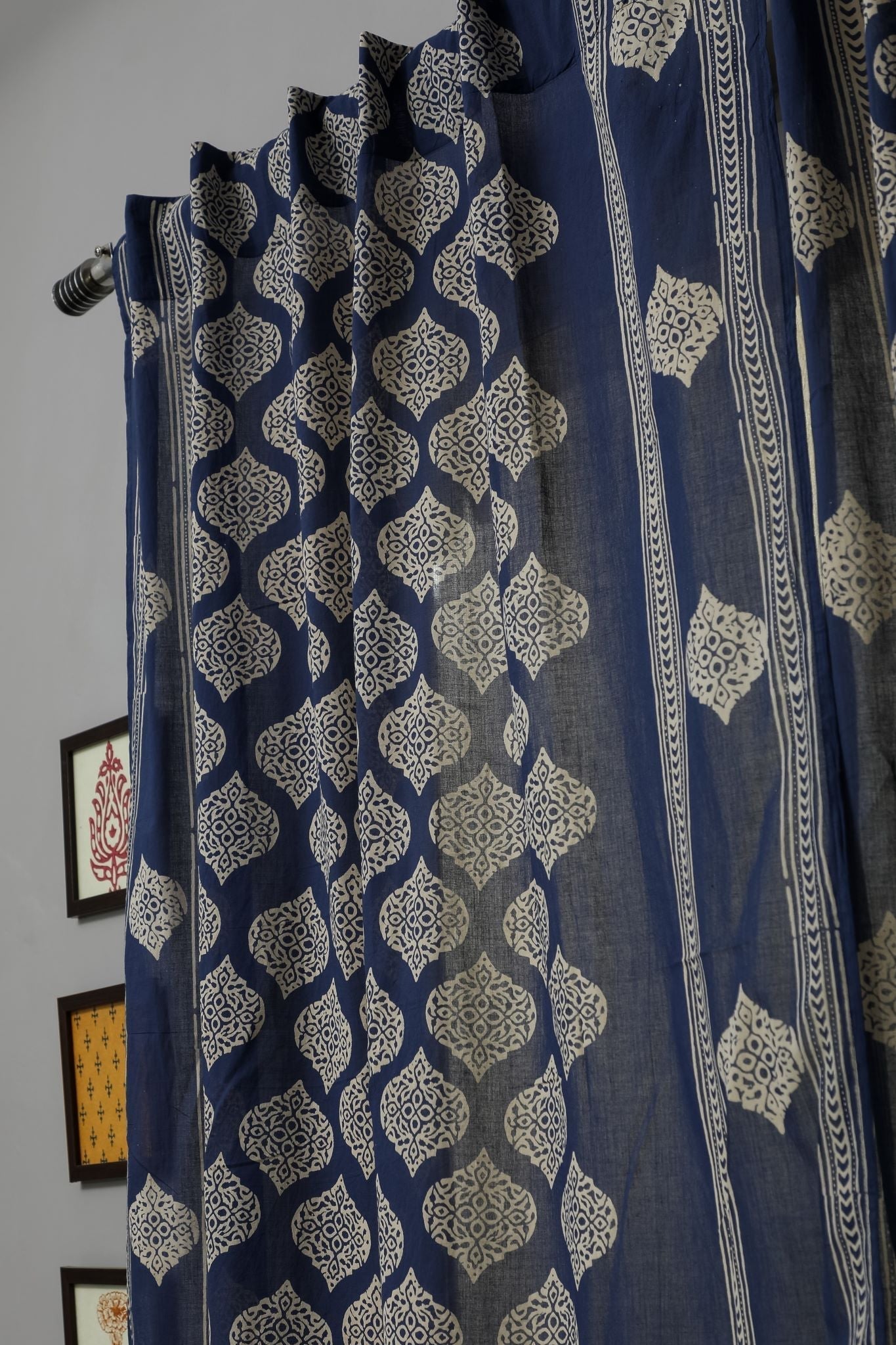 Bluestars Handblock Printed Cotton Window Curtain