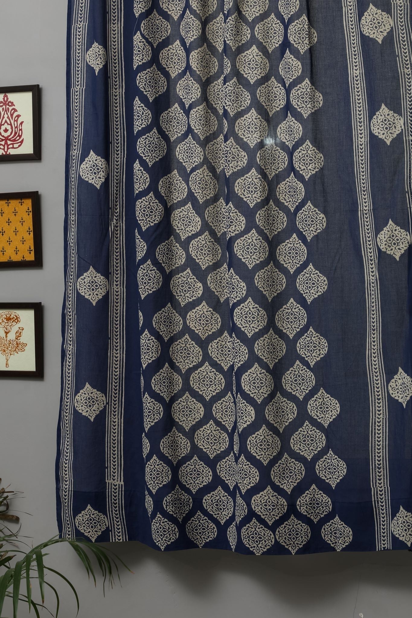 Bluestars Handblock Printed Cotton Window Curtain