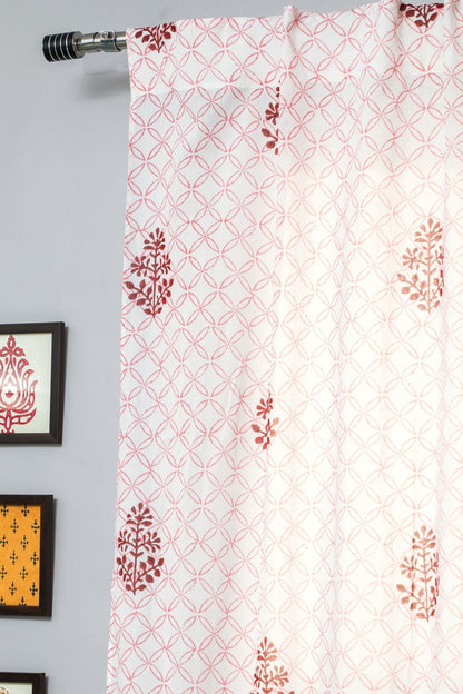 Bunz's Red Bangles Handblock Printed Cotton Door Curtain