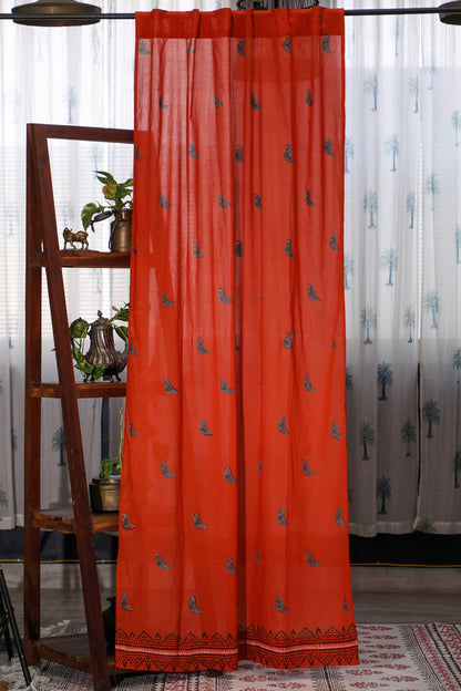 Dawning Pastel Handblock Printed Cotton Door Curtain