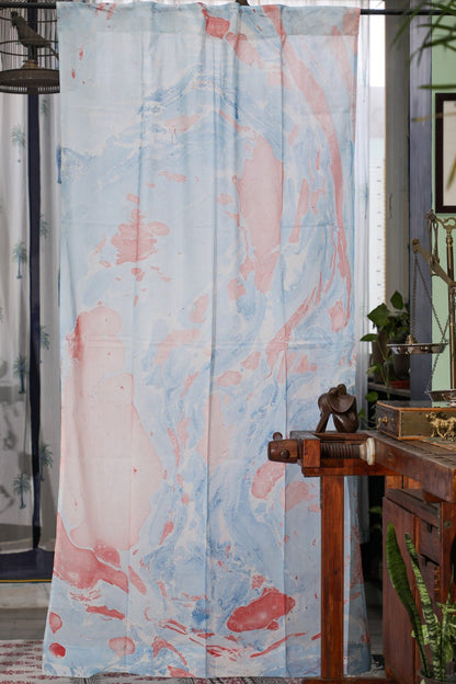 Dreaming Sky Handmarble Printed Cotton Door Curtain