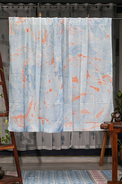 Dreams of Heaven Handmarble Printed Cotton Window Curtain