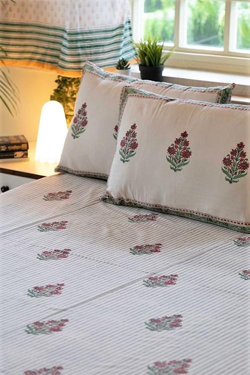 Garden Climbers Handblock Printed Cotton Bedsheet