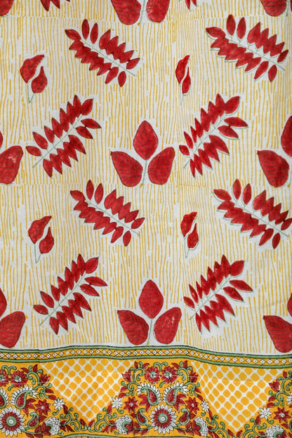 Glow of Autum Handblock Printed Cotton Door Curtain