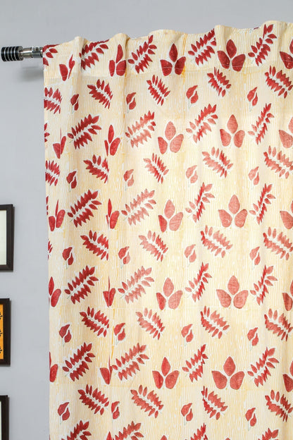 Glow of Autum Handblock Printed Cotton Door Curtain