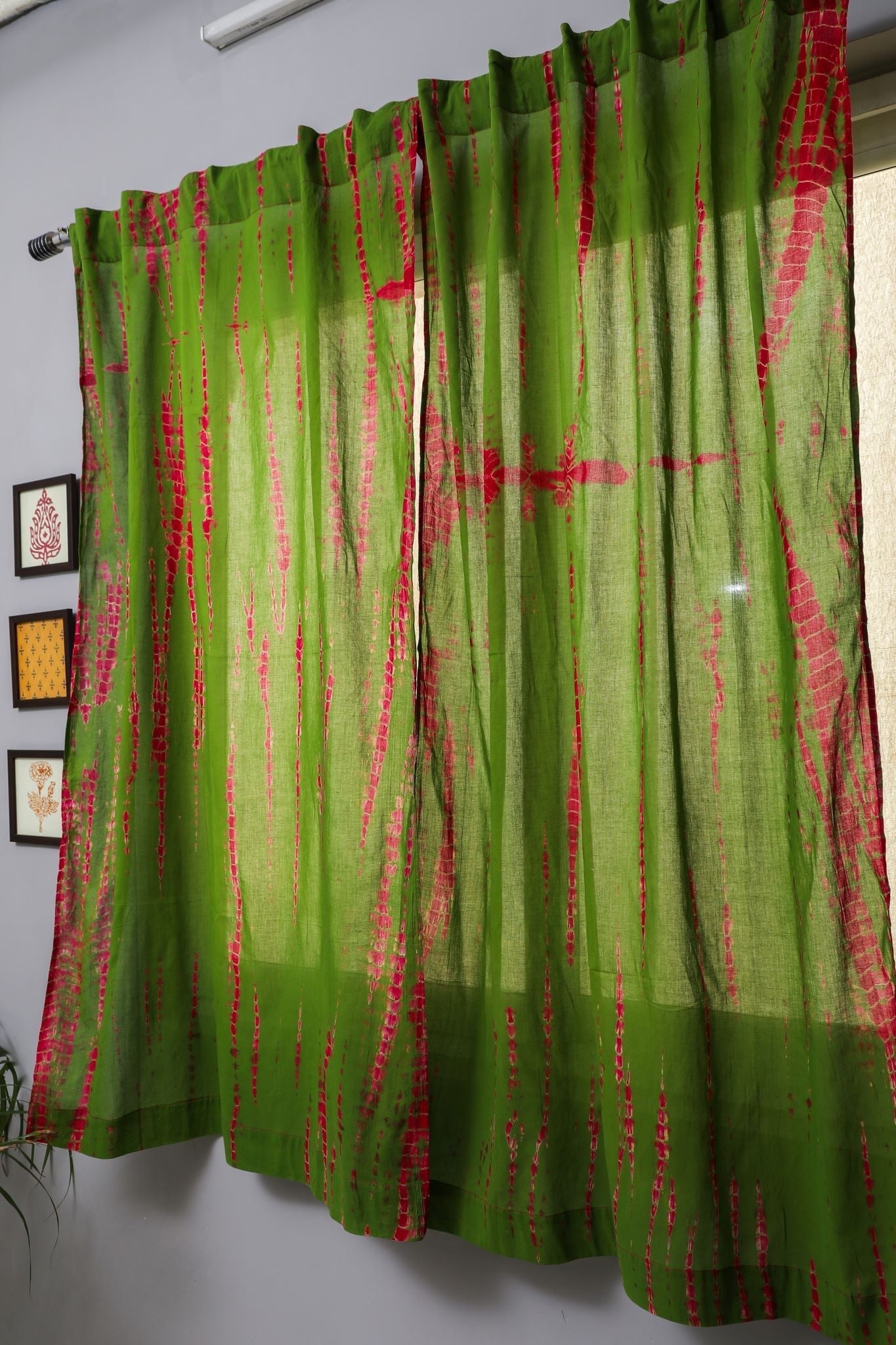Hardy mum Handblock Printed Cotton Window Curtain