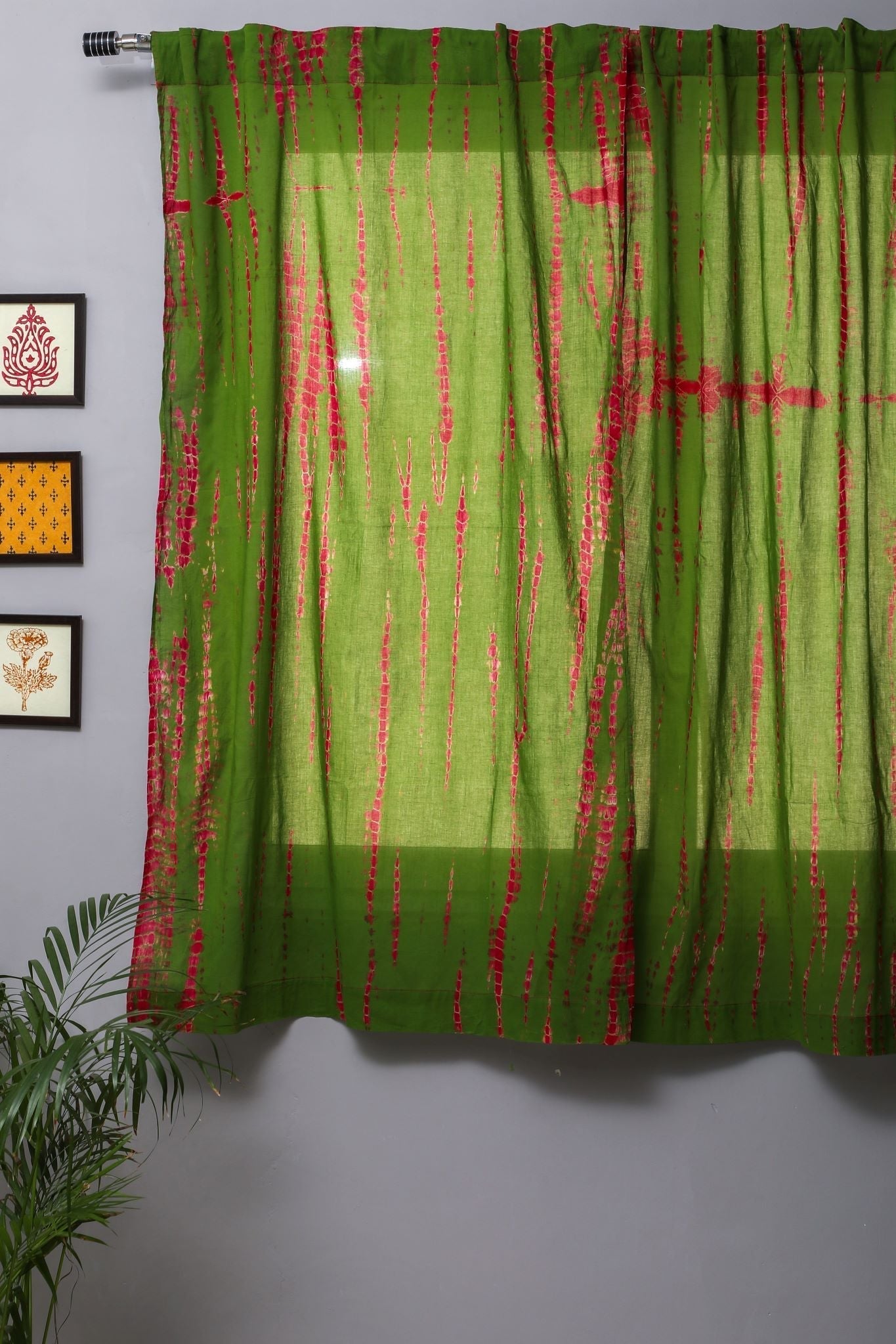 Hardy mum Handblock Printed Cotton Window Curtain