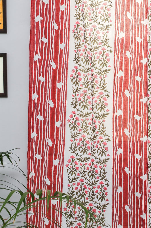 Haven Glazing Handblock Printed Cotton Door Curtain