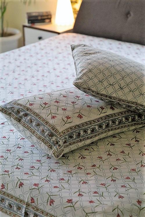 Lily Liberty Handblock Printed Cotton Bedsheet