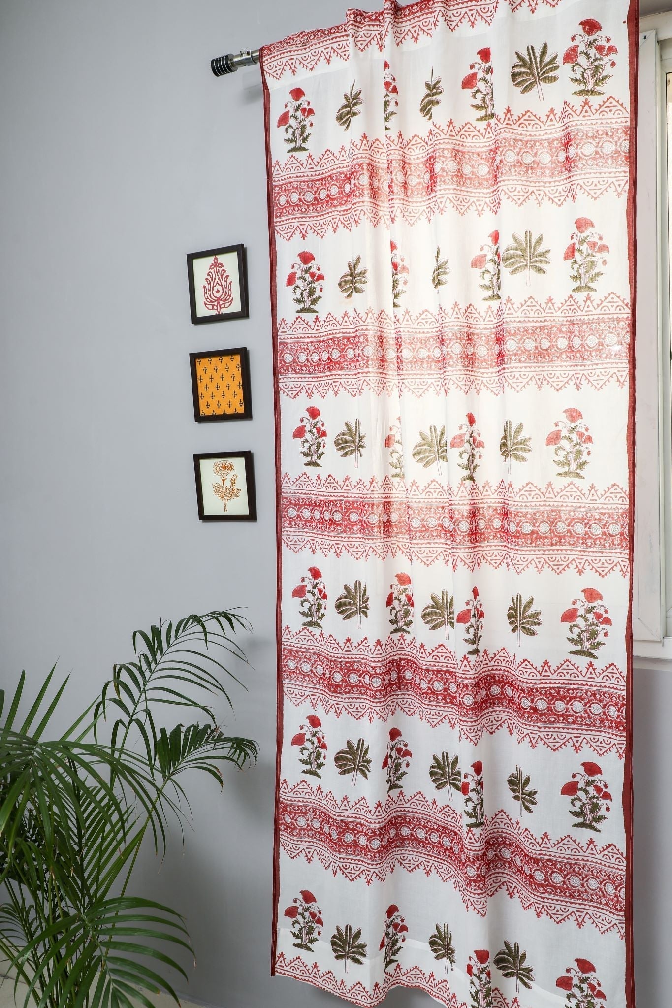 Made on Earth Handblock Printed Cotton Door Curtain