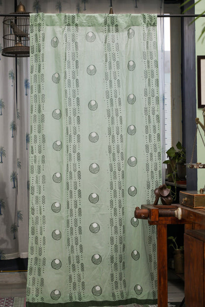 Pastel Dreams Handblock Printed Cotton Door Curtain